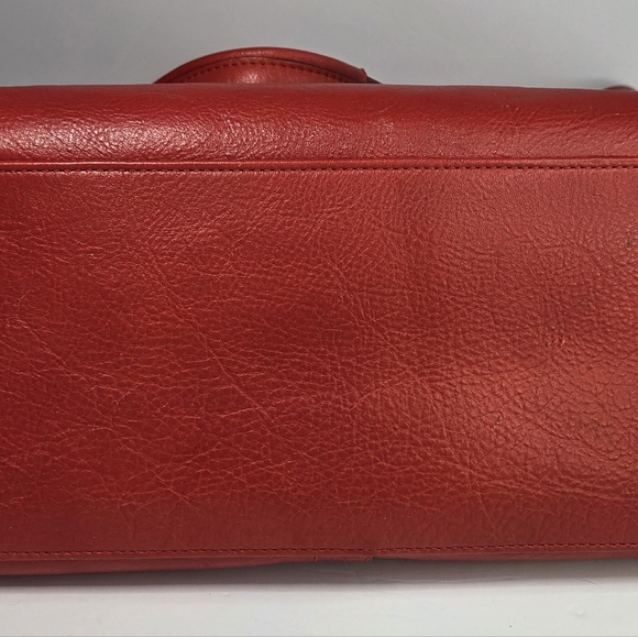 Coach Red Leather Tote Bag - Picture 11 of 13